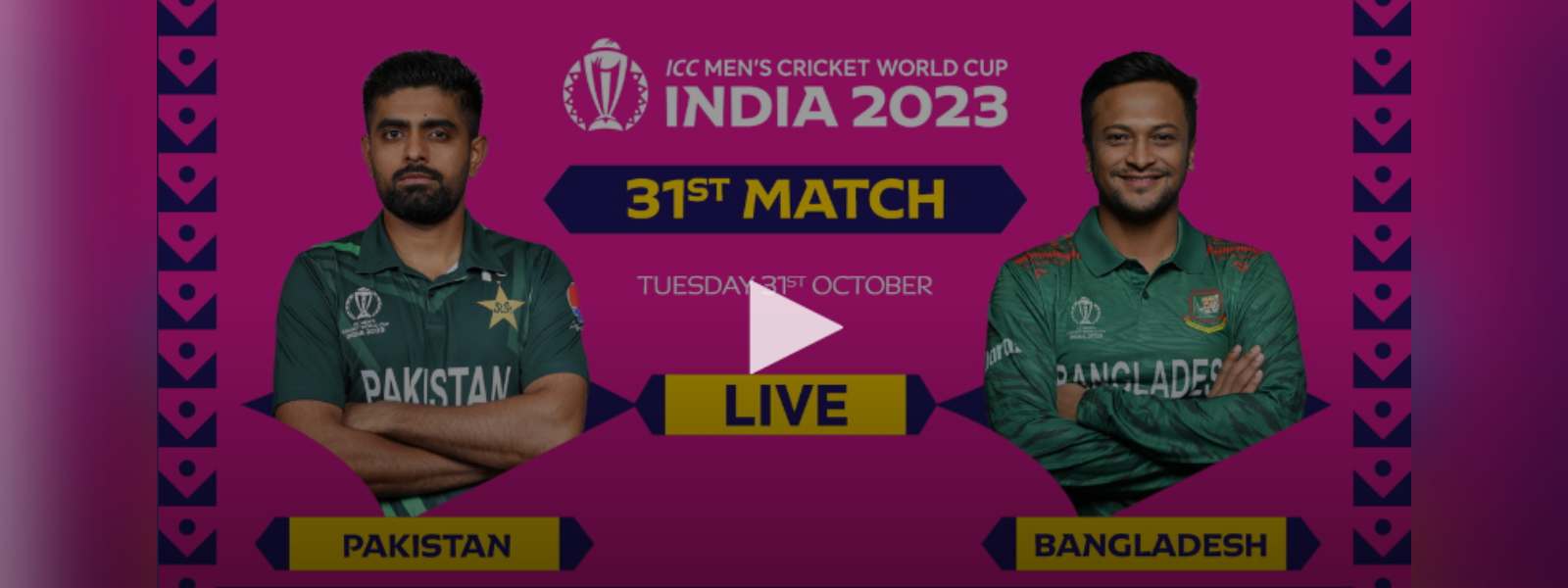 Live: Pakistan vs Bangladesh – ICC world Cup 2023